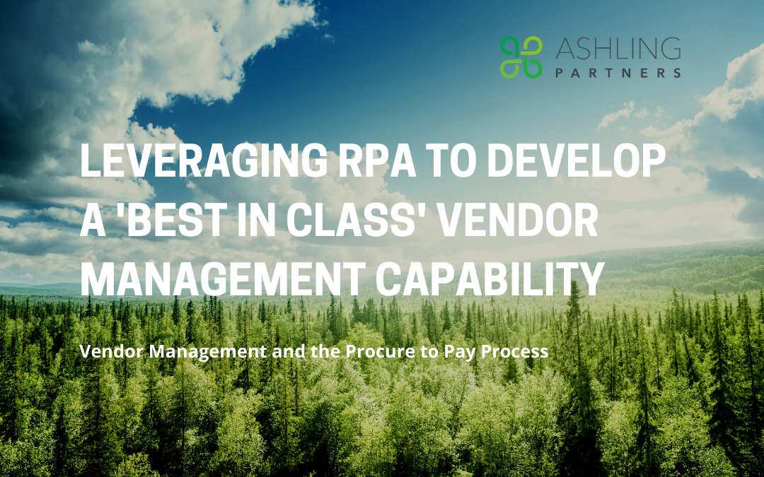 Leveraging RPA to develop a ‘Best in Class Vendor Management’ Capability